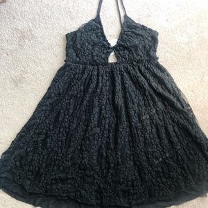 NWT Free People Black Lace Mini Dress
